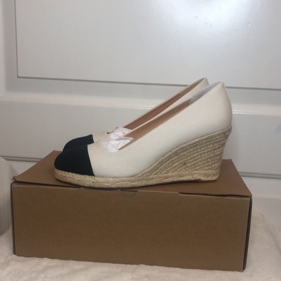 New! J Crew Cap Toe Canas Espadrille Wedges - Picture 2 of 13
